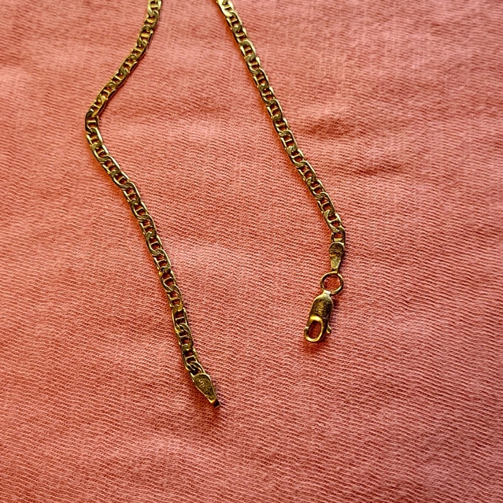 Stamped 14k 8" marine link bracelet